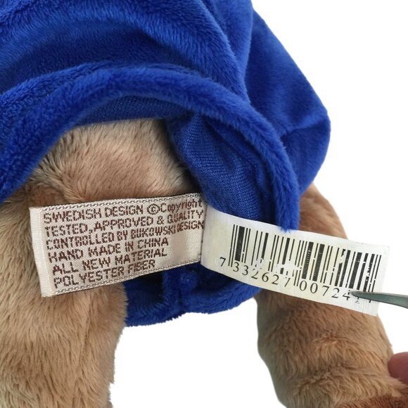 Bukowski Design Moose Plush Blue Volvo Overalls Plush 15" Stuffed Animal Sweden - Picture 8 of 9